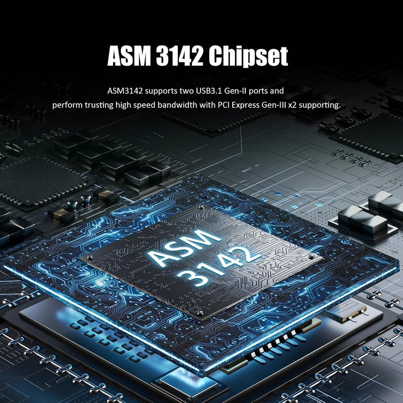 GLOTRENDS بطاقة توسيع U3142CX1 2-Port 10Gb USB 3.1 Gen2 Type-C إلى PCIE X1 مع شريحة ASM 3142، حامل عادي ومنخفض الملف - Image 4
